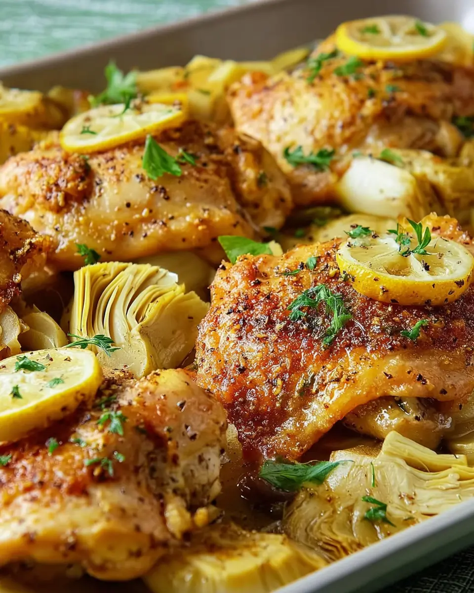 Sheet Pan Lemon Artichoke Chicken Thighs for Easy Weeknight Meals