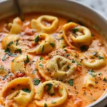 Cheesy Tomato Tortellini Soup