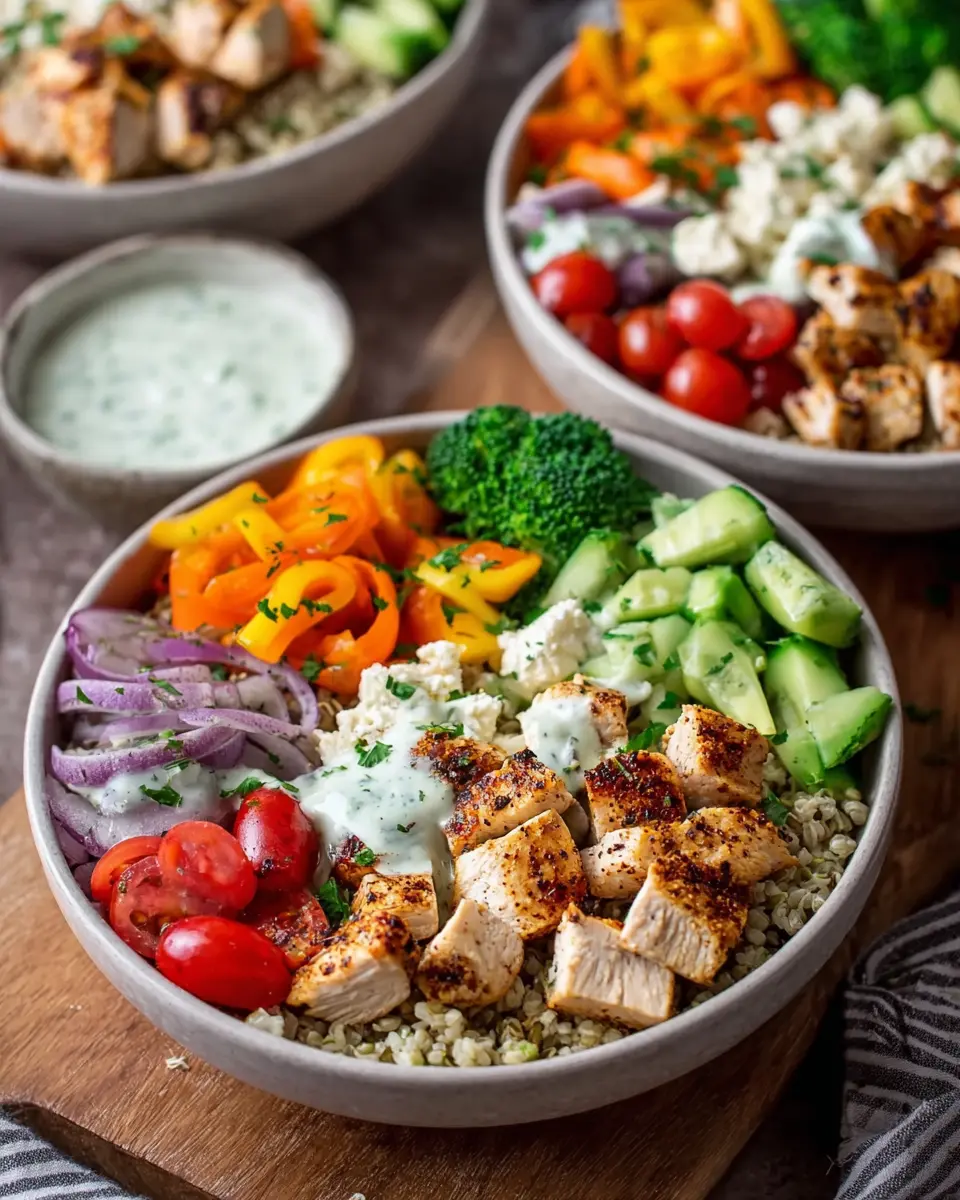 High Protein Chicken Veggie Bowls High Protein Chicken Veggie Bowls