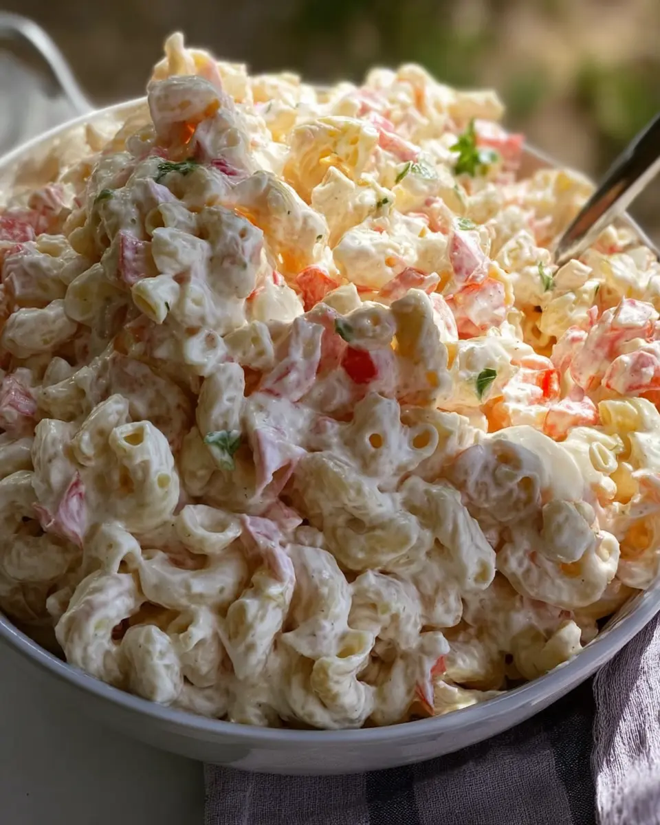 Hawaiian Macaroni Salad: Easy Comfort Food with Turkey Bacon and Chicken Ham
