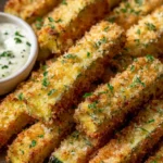 Golden Parmesan Panko Zucchini Fries