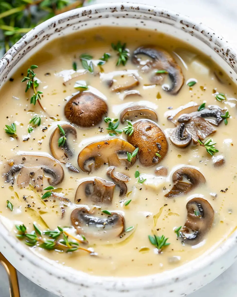 Cream of Mushroom Soup: Creamy Delight with Turkey Bacon Twist