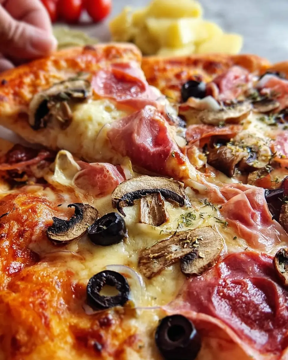 Pizza Capricciosa: Indulge in Our Homemade Twist with Turkey Bacon and Chicken Ham