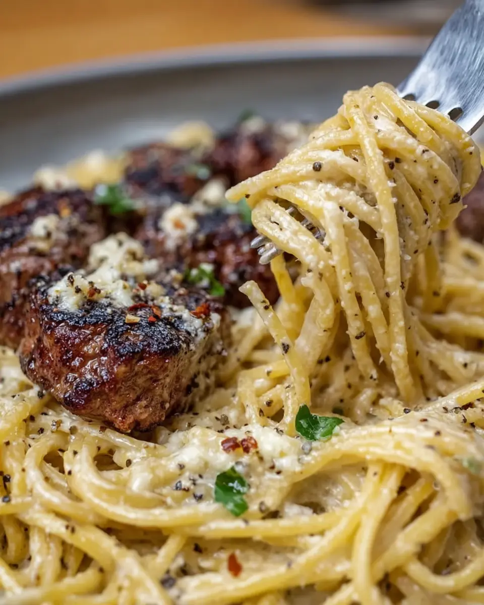 Garlic Butter Steak and Creamy Parmesan Spaghetti: A Cozy Dinner Delight