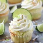 Coconut Cupcakes with Lime Buttercream Frosting