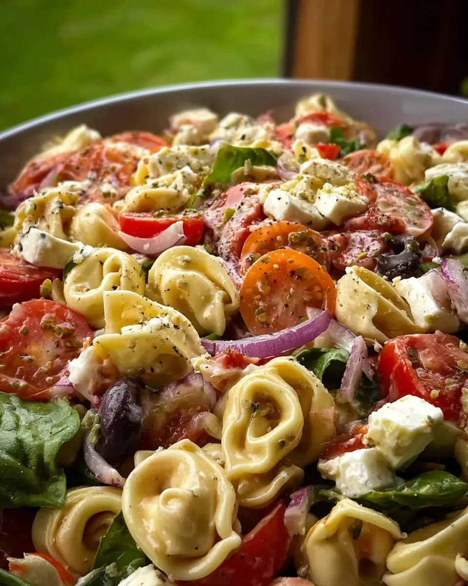 Mom’s Famous Tortellini Salad Recipe with Turkey Bacon and Chicken Ham
