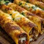 Golden Garlic Butter Burger Taquitos