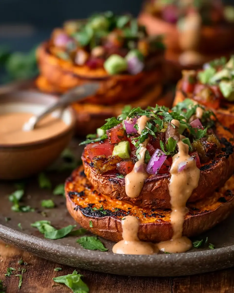 Roasted Sweet Potato Stacks with Chipotle Sauce: A Flavorful Delight