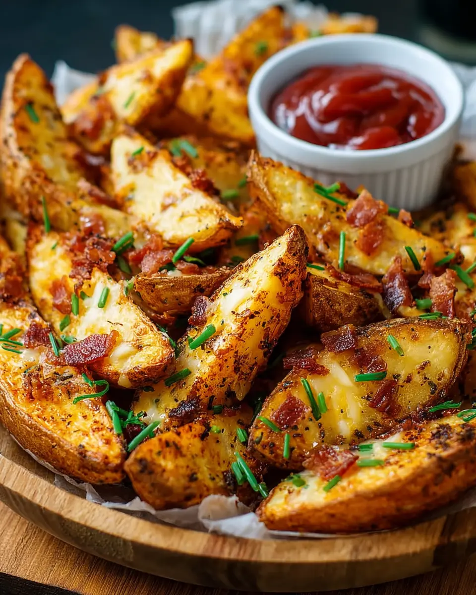 Loaded Air Fryer Potato Wedges: The Best Turkey Bacon Delight