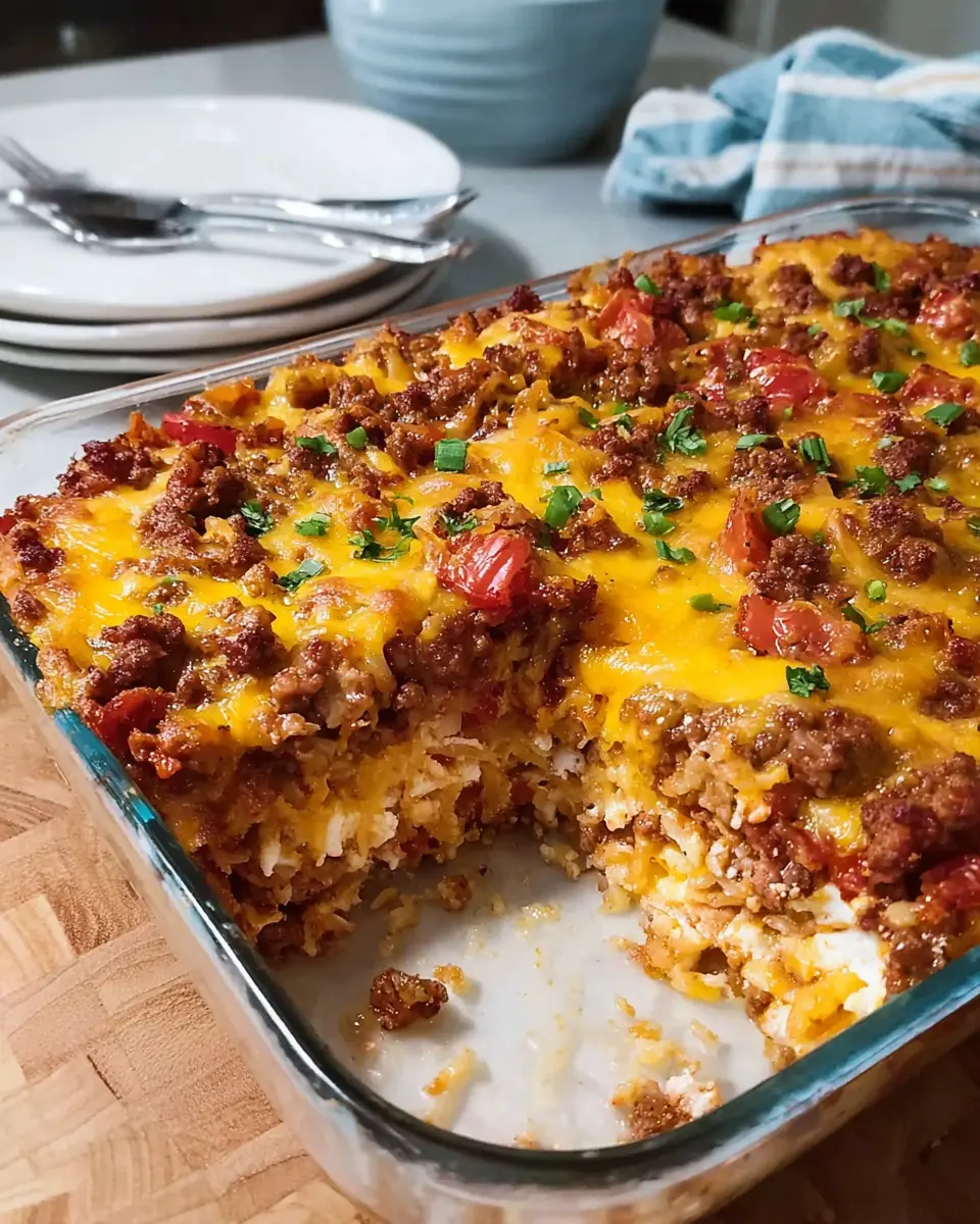 Grandmas Hamburger Casserole: Easy Comfort Food with Turkey Bacon