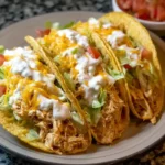 Slow Cooker Cheesy Ranch Chicken Tacos