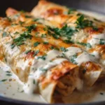 Delicious Chicken Enchiladas with Sour Cream White Sauce