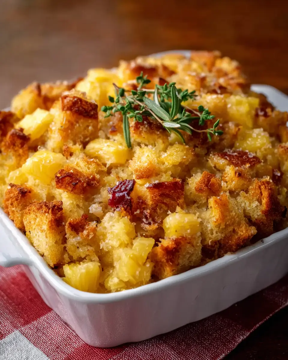 Pineapple Stuffing Delight: A Juicy Twist with Turkey Bacon