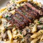 Creamy Mushroom Steak Pasta