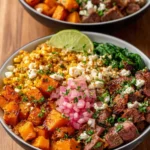 Street Corn Beef and Sweet Potato Bowls