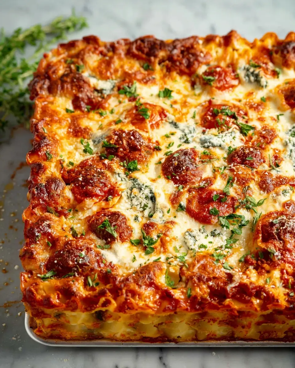 Sheet Pan Lasagna: Easy Comfort Food with Turkey Bacon and Chicken Ham