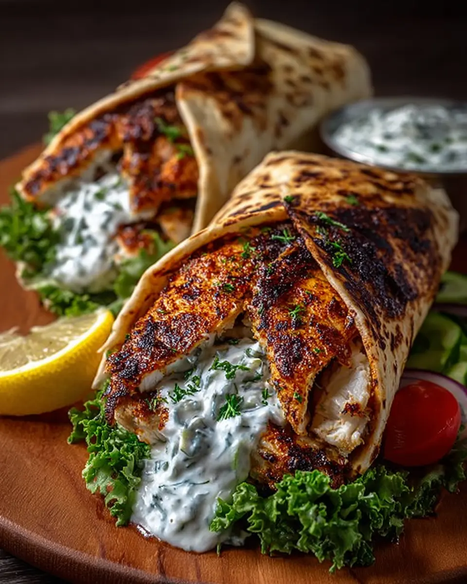 Greek grilled chicken wraps: Easy delight with garlic yogurt sauce