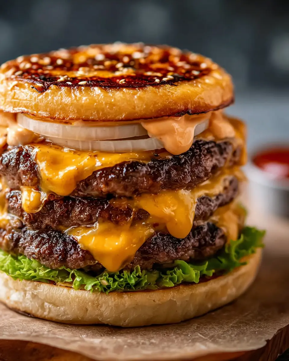 Flying Dutchman Burger: Indulgent Turkey Bacon and Chicken Ham Delight