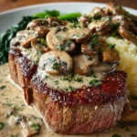 Steak with Creamy Mushroom Sauce