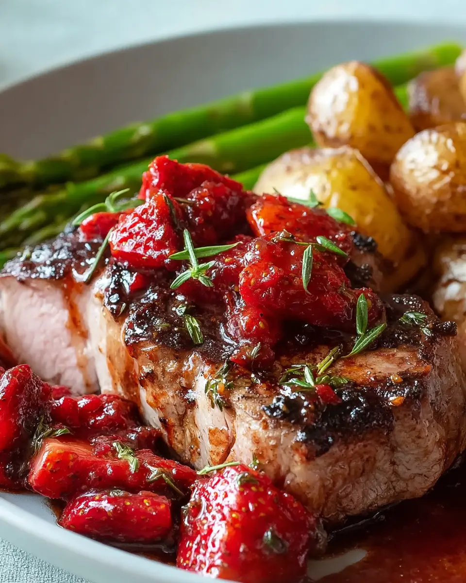 Strawberry Balsamic Glazed Beef Chop Dinner: A Juicy Delight