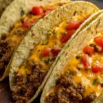 Cheesy Rotel Beef Soft Tortilla Tacos