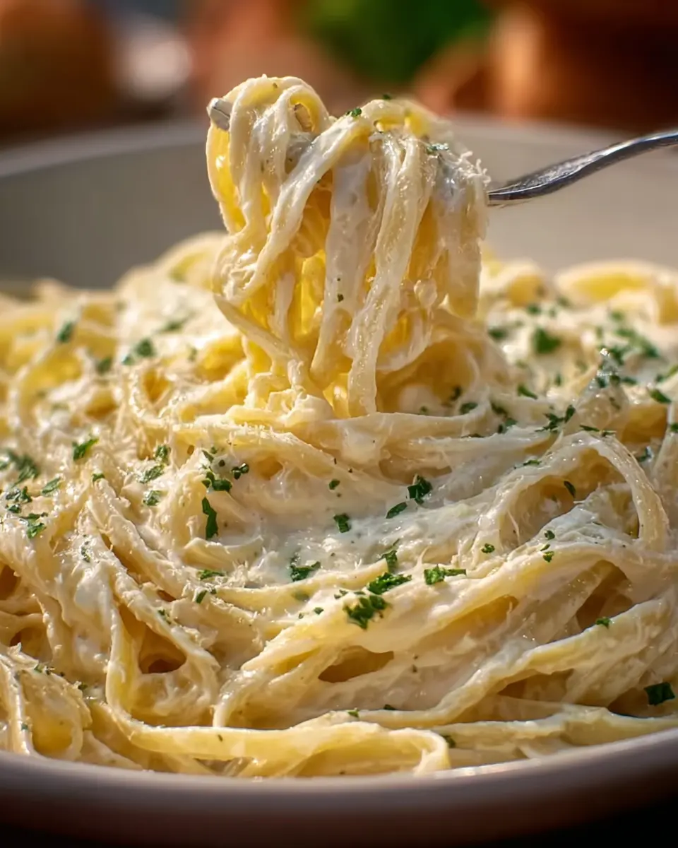 Olive Garden Alfredo Pasta: Easy Turkey Bacon &amp; Chicken Ham Version