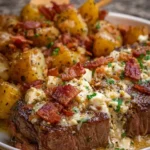 Crockpot Garlic Butter Steak and Loaded Turkey Bacon Ranch Potatoes