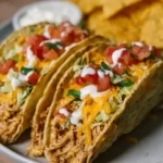 Slow Cooker Cheesy Ranch Chicken Tacos