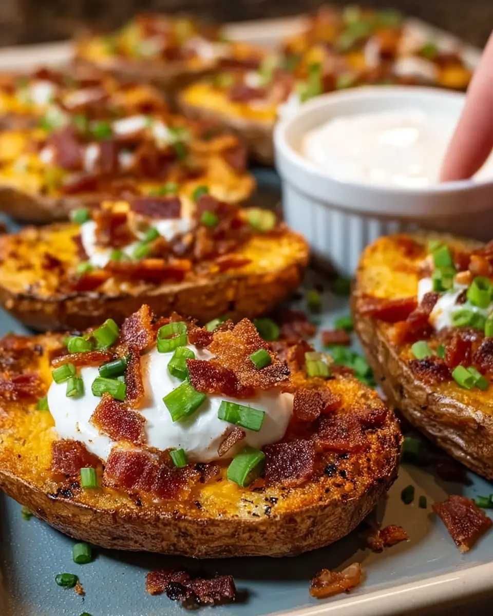 Lazy Potato Skins: Easy Turkey Bacon and Creamy Cheese Delight