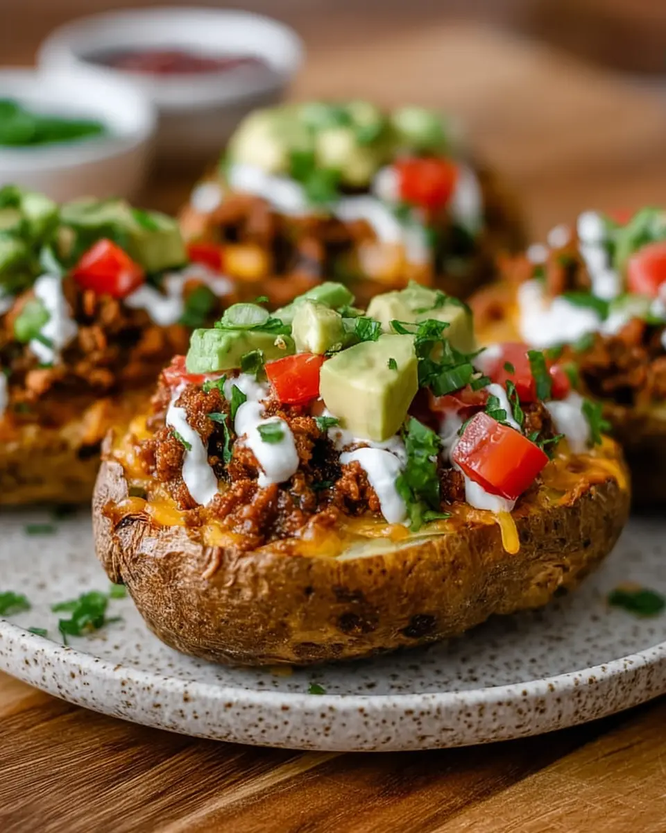 Taco Loaded Baked Potatoes with Turkey Bacon: A Family Favorite