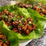 Sticky Sesame Chicken Lettuce Wraps