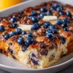 Blueberry Sausage Pancake Casserole