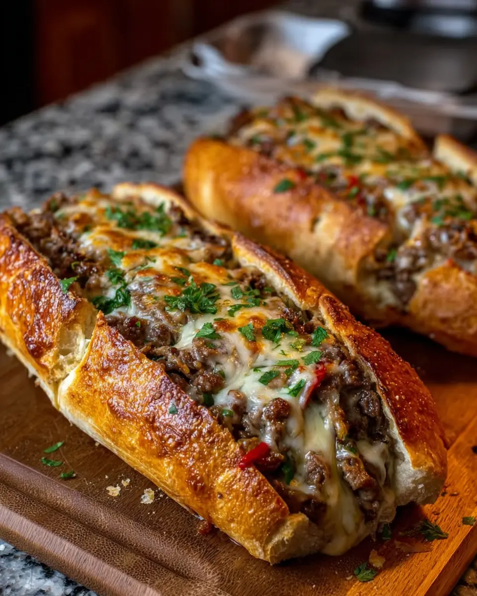 Garlicky Philly Cheesesteak Stuffed Bread: A Joyful Twist for Foodies