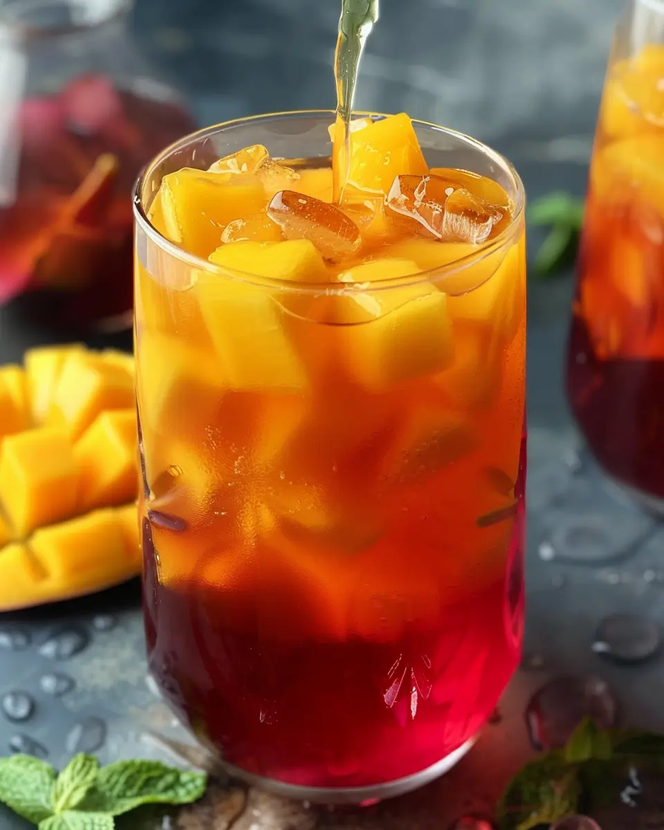 Mango Hibiscus Iced Tea: Refreshing &amp; Easy Summer Delight