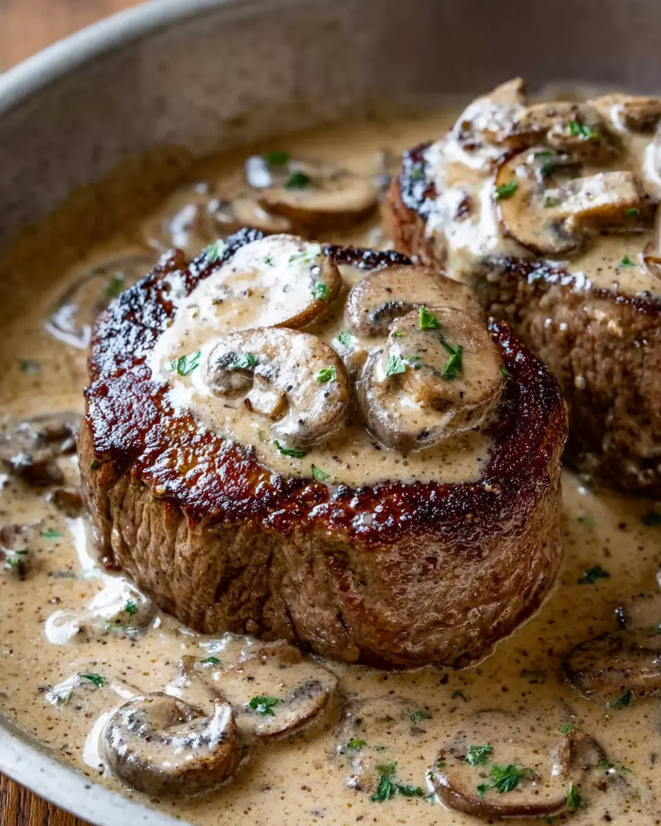 Filet Mignon in Creamy Mushroom Sauce: A Decadent Delight at Home