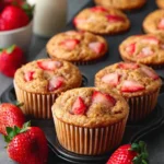 3 Ingredient Strawberry Protein Muffins