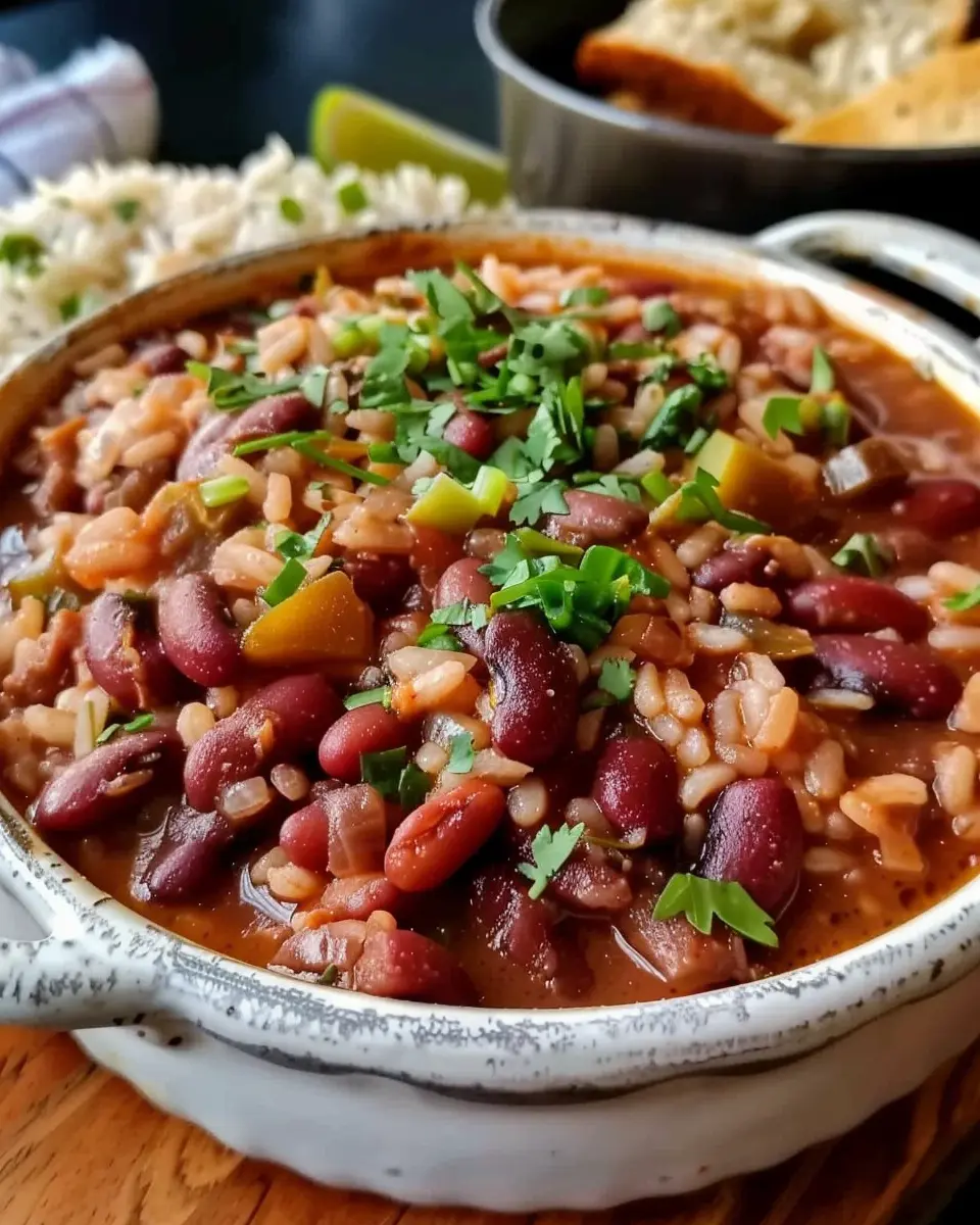 Louisiana Red Beans and Rice: A Comforting Turkey Bacon Delight