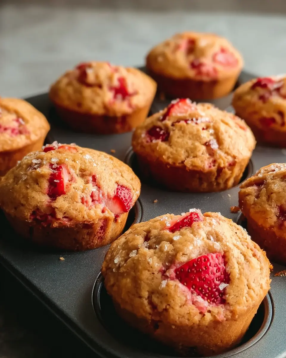 3-Ingredient Strawberry Protein Muffins