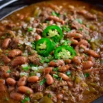 Slow Cooker Pinto Beans Green Chile and Beef