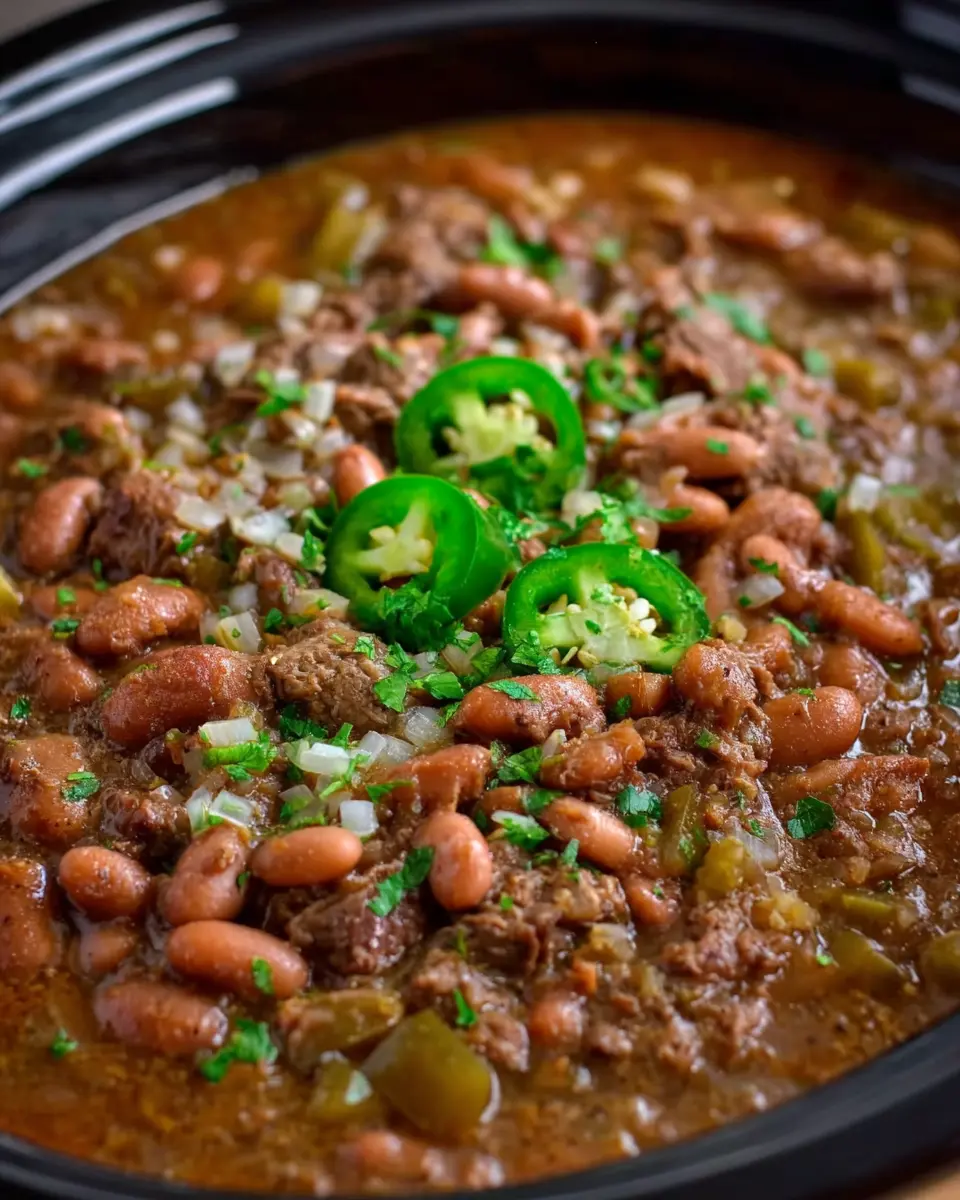 Slow Cooker Pinto Beans Green Chile and Beef: Easy Comfort Food