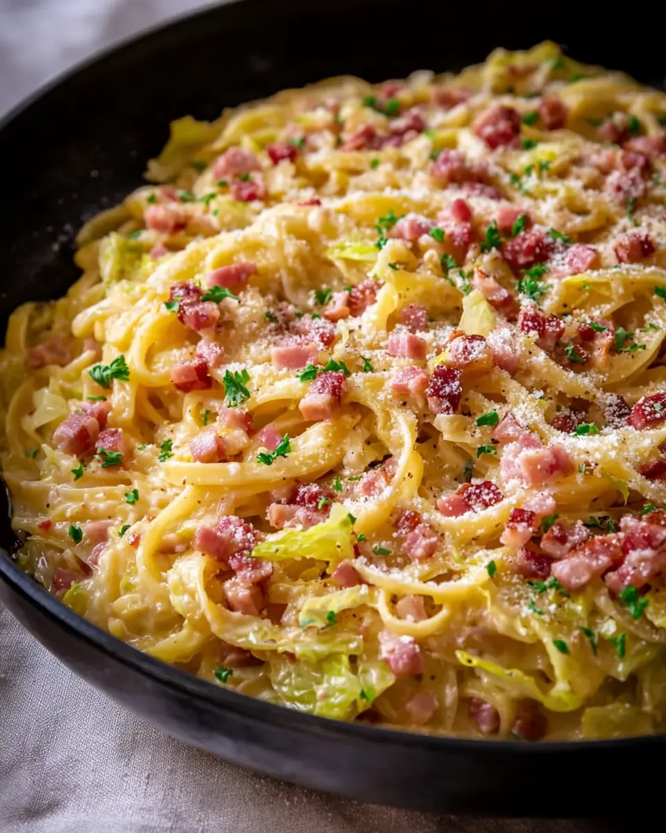 Cabbage Carbonara: A Delicious Twist with Turkey Bacon and Chicken Ham