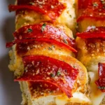 Pepperoni Pizza Stuffed Hawaiian Rolls