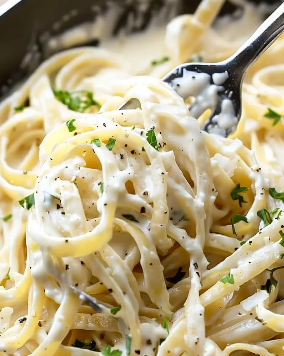 Quick and Easy Alfredo Sauce with Turkey Bacon and Chicken Ham