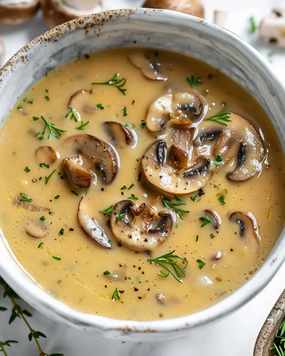 Cream of Mushroom Soup: A Comforting Bowl with Turkey Bacon