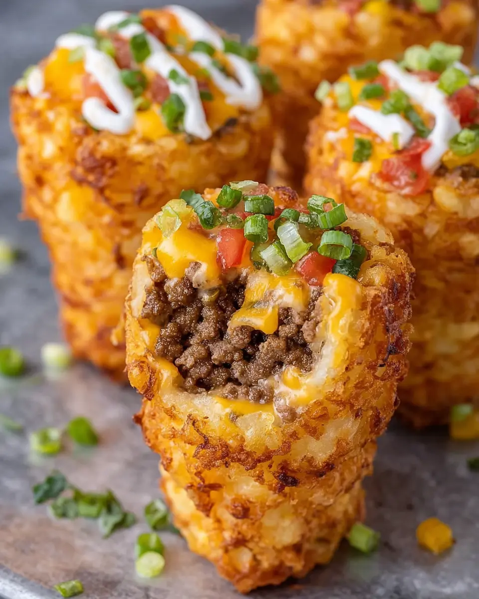 Cheeseburger Stuffed Tater Tot Cones: Indulgent Family Delight