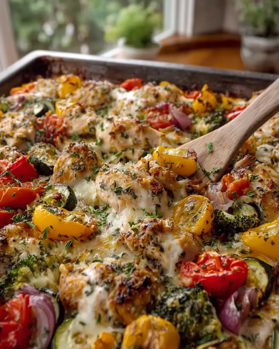 Cheesy Chicken Veggie Sheet Pan Dinner: Easy Family Favorite