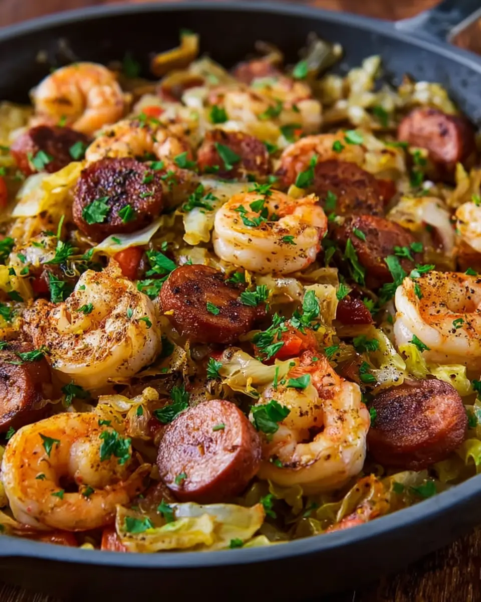 Fried Cabbage with Shrimp and Sausage: A Healthy, Hearty Delight