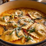Creamy Tuscan Ravioli Soup