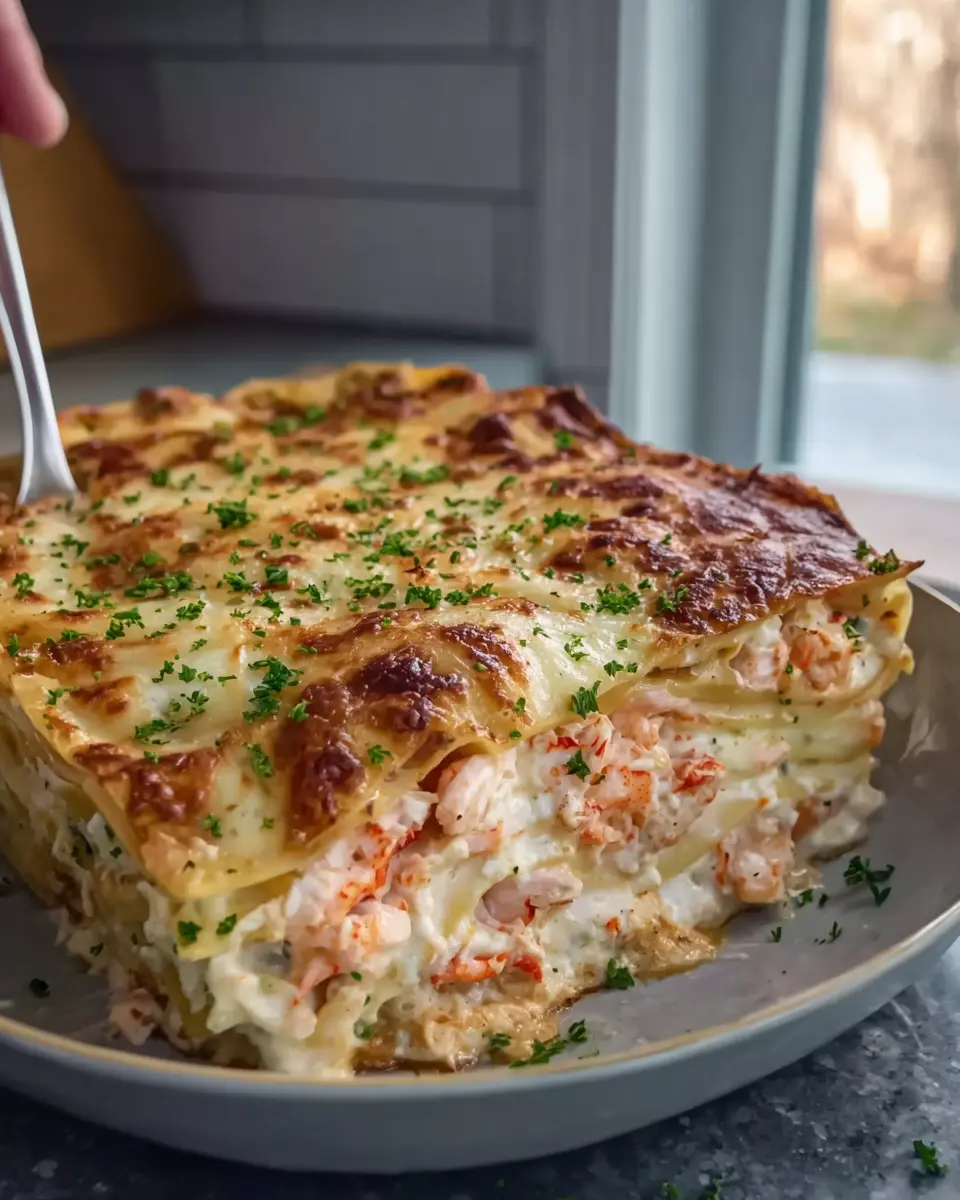 Shrimp Alfredo Lasagna: Indulgent Layers of Salmon and Crabmeat