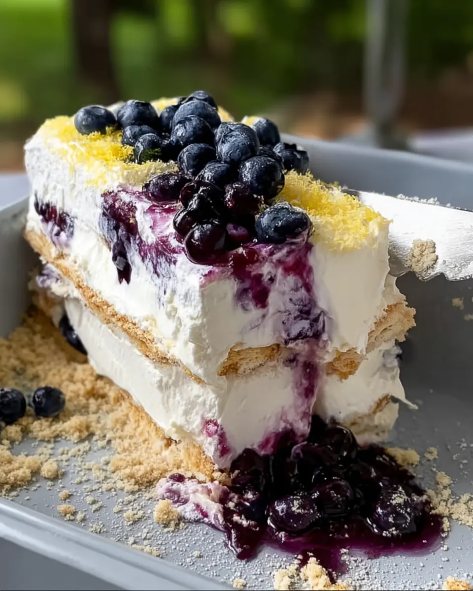 Lemon and Blueberry Ice Box Cake: The Best Refreshing Treat
